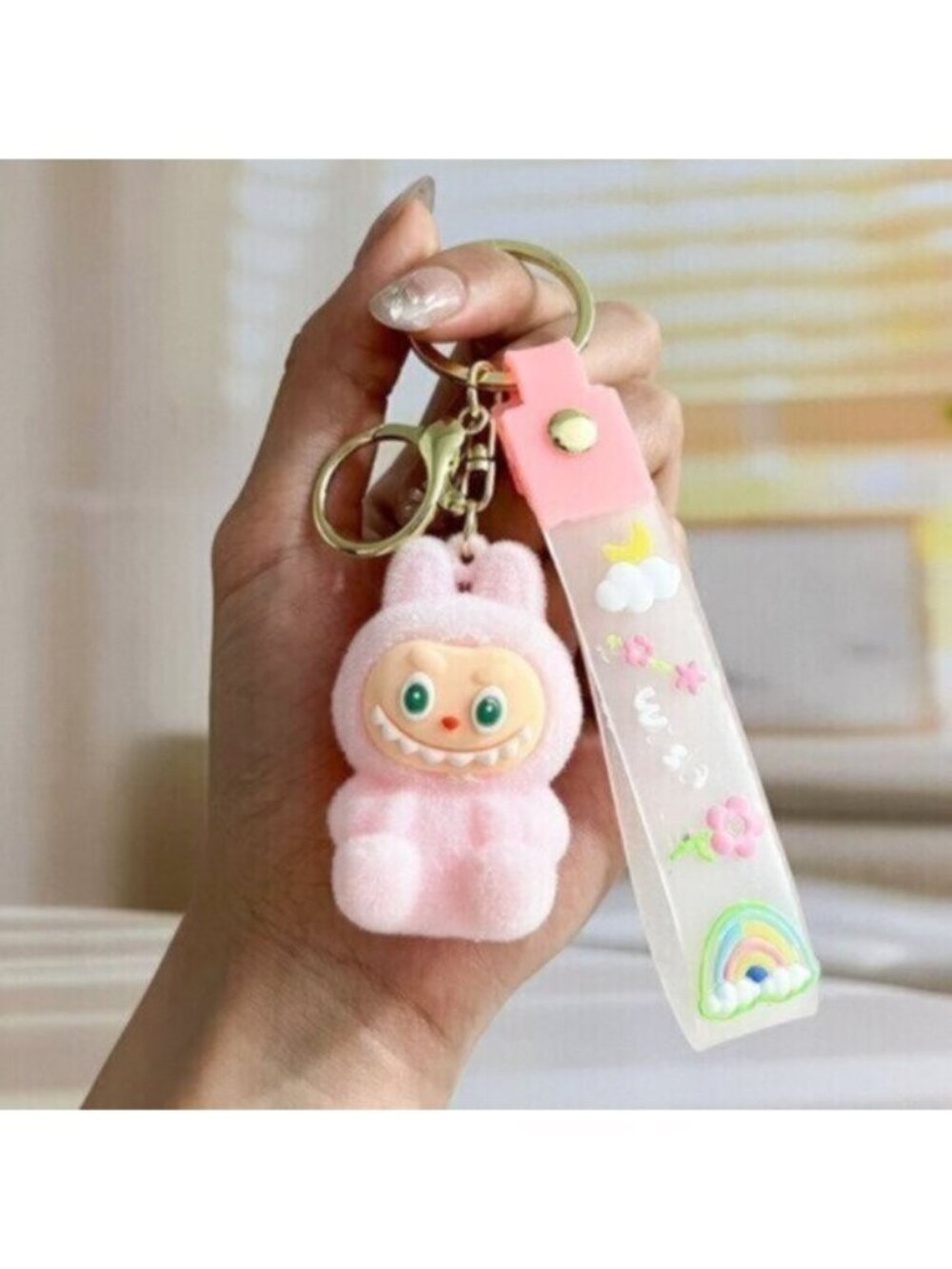 New Cute Pink Laboo Bunny Keychain